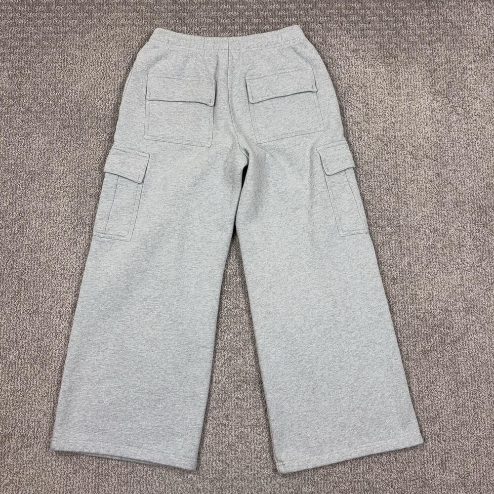 TNA Sweatfleece Sweatpants Womens Small Gray Cozy Fleece Mega Fit Cargo Wide Leg - Picture 2 of 8